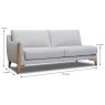 Almere Modular 3 Seater Sofa With 2 Seat Cushions Arm LHF Fabric 30 Dimensions
