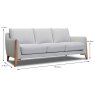 Almere 3 Seater Sofa With 3 Seat Cushions Fabric 30 Dimensions
