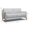 Almere 2 Seater Sofa Fabric 30 Dimensions