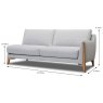 Almere Modular 3 Seater Sofa With 2 Seat Cushions Arm RHF Fabric 30 Dimensions