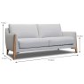 Almere 2.5 Seater Sofa Fabric 30 Dimensions