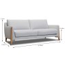 Almere 3 Seater Sofa With 2 Seat Cushions Fabric 30 Dimensions