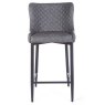 Vancouver Low Bar Stool Faux Leather Grey Front