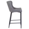 Vancouver Low Bar Stool Faux Leather Grey Side