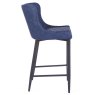 Vancouver Low Bar Stool Velvet Navy Side