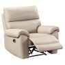 Girona Electric Reclining Armchair Leather Chalk