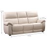 Girona 3 Seater Sofa Leather Chalk - Meaursments