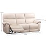 Girona Electric Reclining 3 Seater Sofa Leather Chalk -Measurements