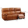 Girona Electric Reclining 3 Seater Sofa Leather Tan - Measurements