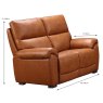 Girona 2 Seater Sofa Leather Tan - Measurements