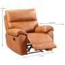 Girona Manual Reclining Armchair Leather Tan - Measurements