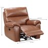 Girona Manual Reclining Armchair Leather Saddle - Measurements