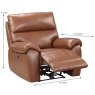 Girona Electric Reclining Armchair Leather Saddle - Measurements