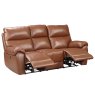 Girona Electric Reclining 3 Seater Sofa Leather Saddle