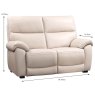 Girona 2 Seater Sofa Leather Chalk - Measurements