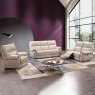 Girona Electric Reclining 3 Seater Sofa Leather Chalk - Lifestyle