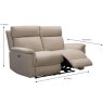 Austin Electric Reclining 2 Seater Sofa Fabric Natural Measurement