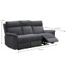 Austin Electric Reclining 3 Seater Sofa Fabric Grey Measurement