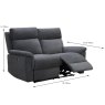Austin Electric Reclining 2 Seater Sofa Fabric Grey - Measurements
