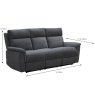 Austin Electric Reclining 3 Seater Sofa Fabric Grey - Measurements