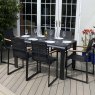 Maryland 6 Person Rectangular Outdoor Dining Set With Carver Chairs Black