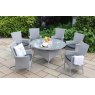 Vancouver 6 Person Round Outdoor Dining Set With Carver Chairs Grey