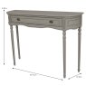 Heritage 1 Drawer Large Console Table Grey Dimensions