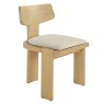 Ely Dining Chair Oak With Beige Fabric Seat