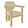Ely Carver Dining Chair Oak With Beige Fabric Seat