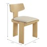 Ely Dining Chair Oak With Beige Fabric Seat Dimensions