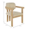 Ely Carver Dining Chair Oak With Beige Fabric Seat Dimensions