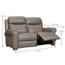 Giorgio Electric Reclining 2 Seater Leather Category 15 (S) Dimensions