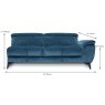 Puccini Modular 3 Seater Arm RHF Fabric Category 20 Dimensions