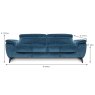 Puccini 3 Seater Sofa Fabric Category 20 Dimensions