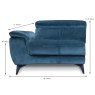 Puccini Modular 1.5 Seater Arm LHF Fabric Category 20 Dimensions