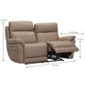 Marconia Electric Reclining Zero Gravity 2 Seater Sofa Leather Category 15(S) Dimensions