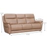 Marconia 3 Seater Sofa Leather Category 15(S) Dimensions