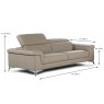 Calia Italia Sila 3.5 Seater Sofa Leather Category 10 Dimension