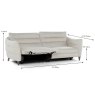 Calia Italia Murgia Electric Reclining 3.5 Seater Sofa Leather Category 15 Dimension