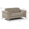 Calia Italia Sila 2 Seater Sofa Leather Category 10 Dimension