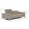 Calia Italia Sila Electric Reclining 3.5 Seater Sofa Leather Category 10 Dimension