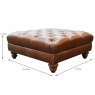 Alexander & James Stax Square Footstool Leather Category B Kodak Dimensions