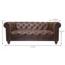 Alexander & James Stax 3 Seater Sofa Leather Category B Kodak Dimensions