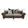 Alexander & James Wilson 3 Seater Sofa Scatter Back Leather Category B Satchel Dimensions
