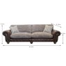 Alexander & James Wilson 4 Seater Sofa Standard Back Leather Category B Satchel Dimensions