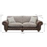 Alexander & James Wilson 3 Seater Sofa Standard Back Leather Category B Satchel Dimensions