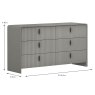 Cavelli 3 + 3 Drawer Chest Of Drawers Grey Dimensions