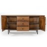 Pheonix 2 Door & 3 Drawer Sideboard Walnut Open Door