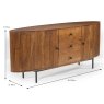 Pheonix 2 Door & 3 Drawer Sideboard Walnut Dimensions