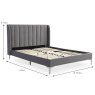 Avery Super King (180cm) Bedstead Fabric Grey Velvet & Chrome Legs Dimensions